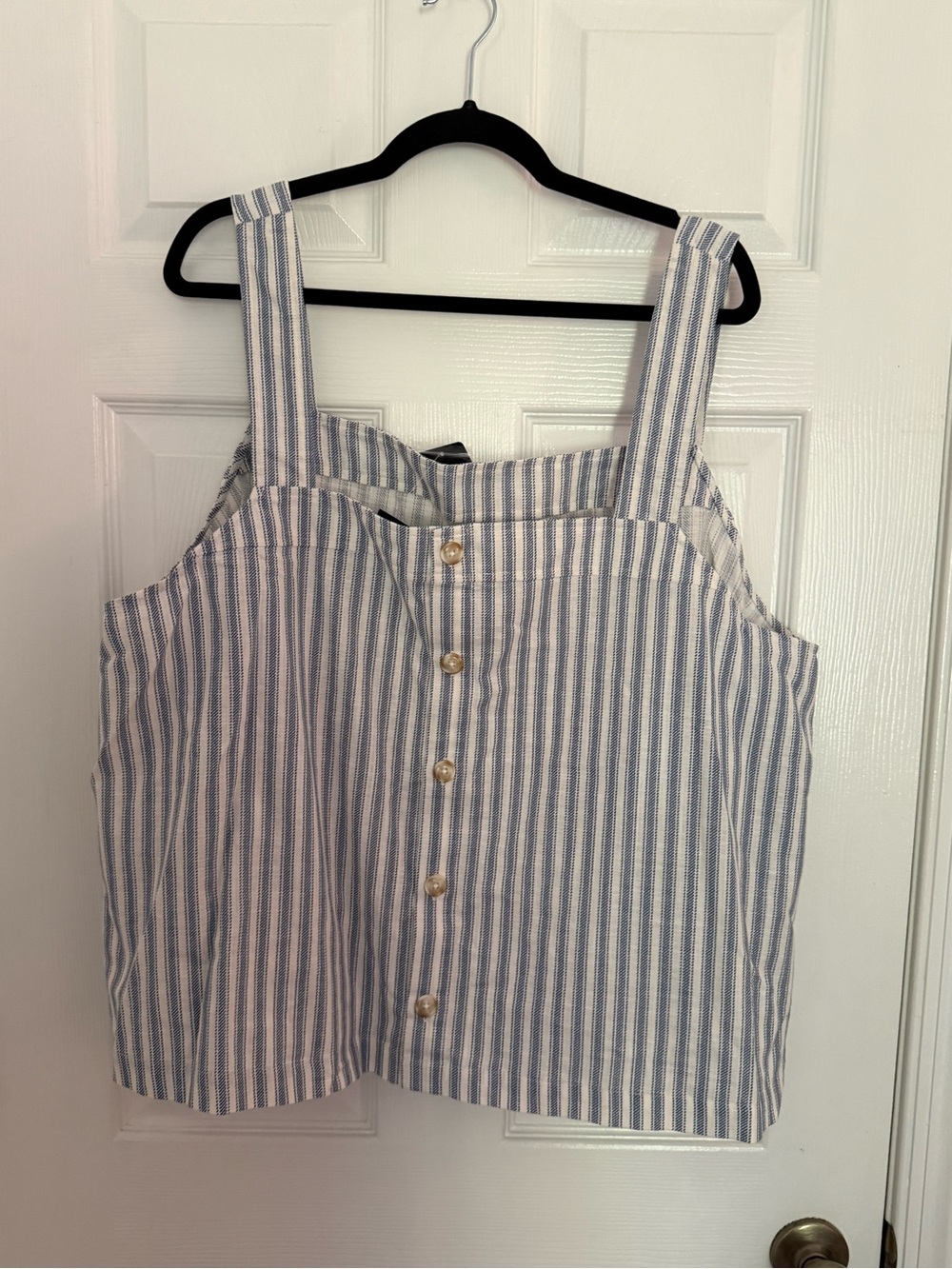 torrid Blue and White Striped Button-Front Tank